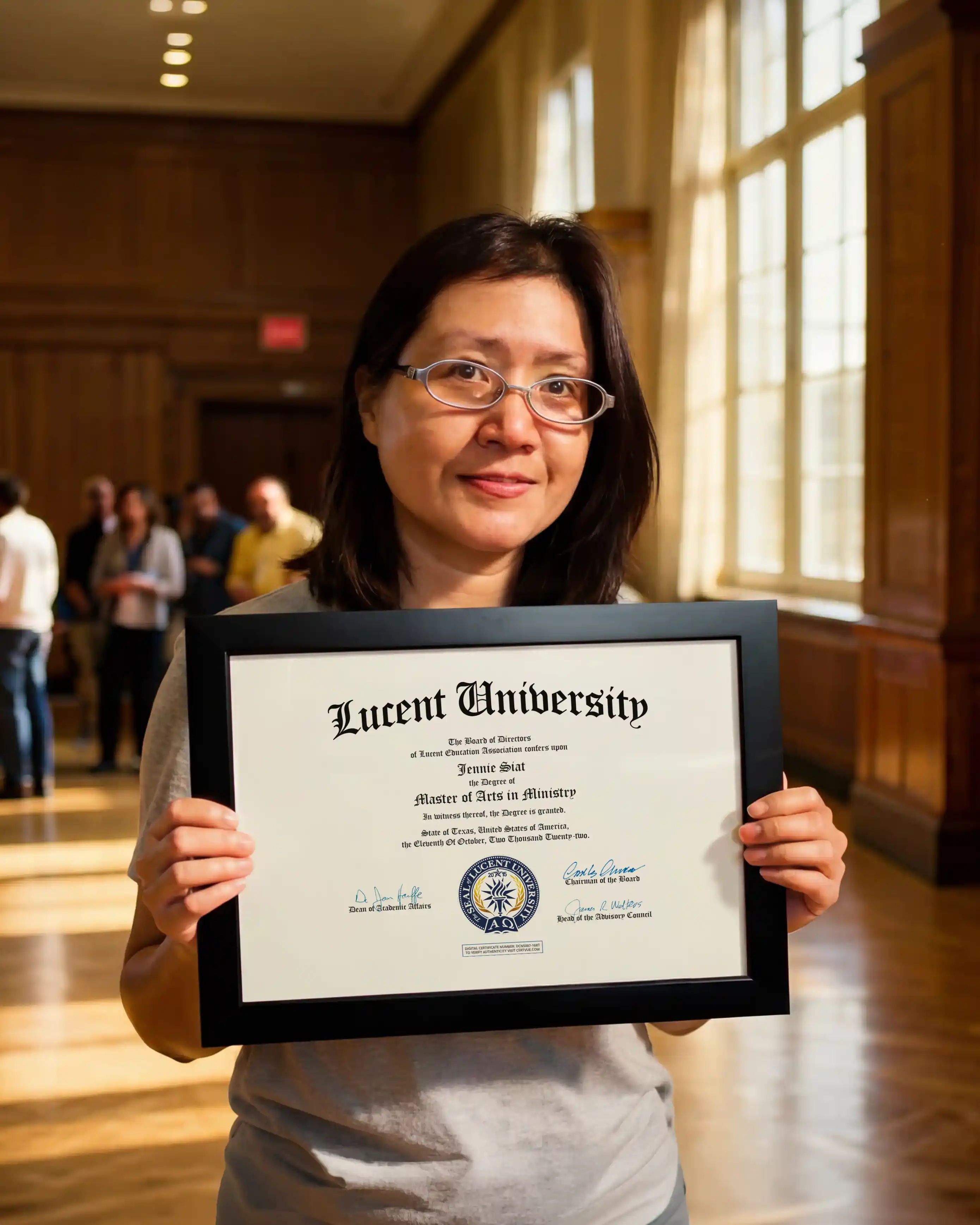 Enthusiastic online student engaged in the Associate in Ministry degree curriculum