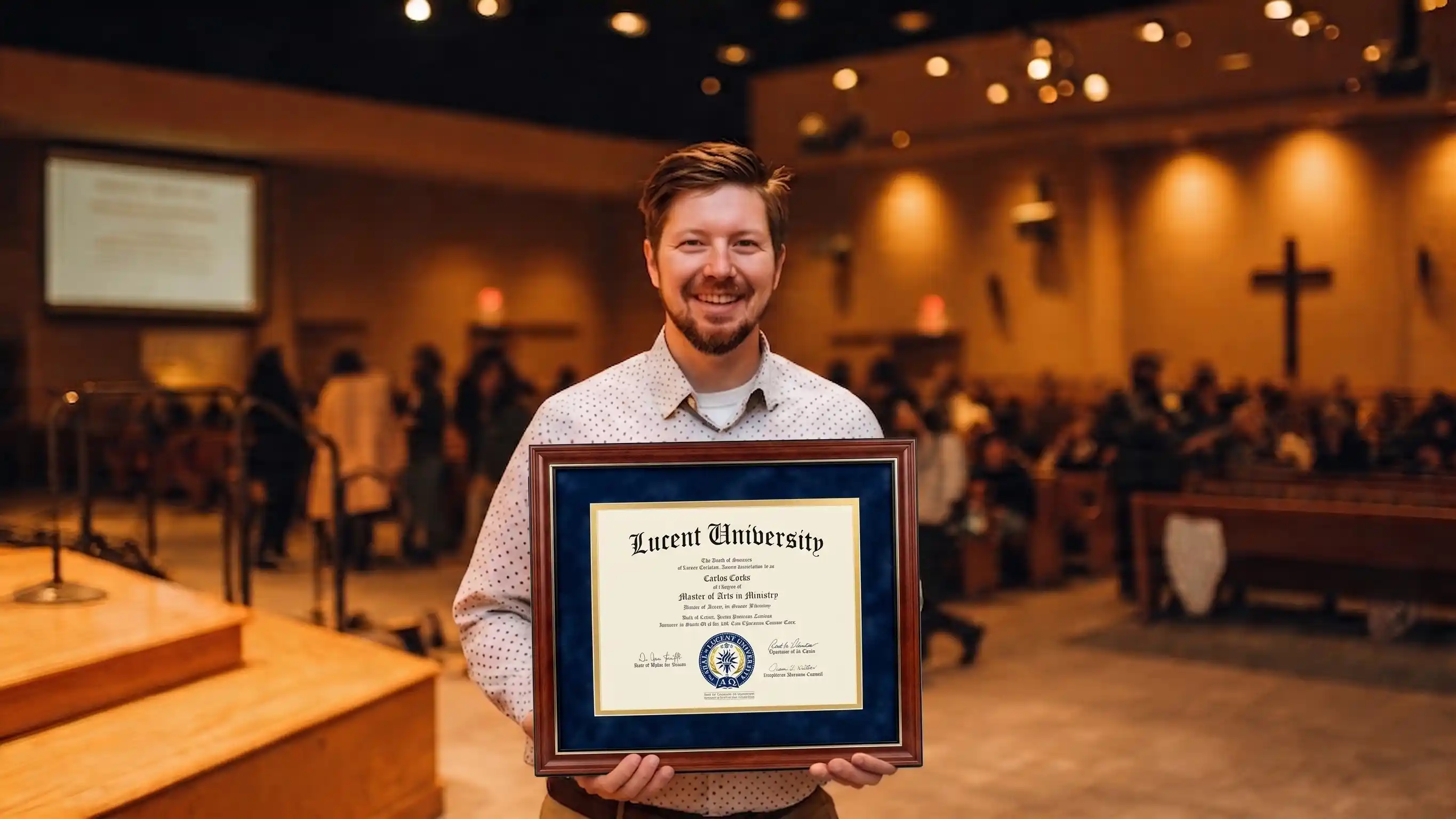 Dedicated online student progressing through the Bachelor in Theology and Ministry program