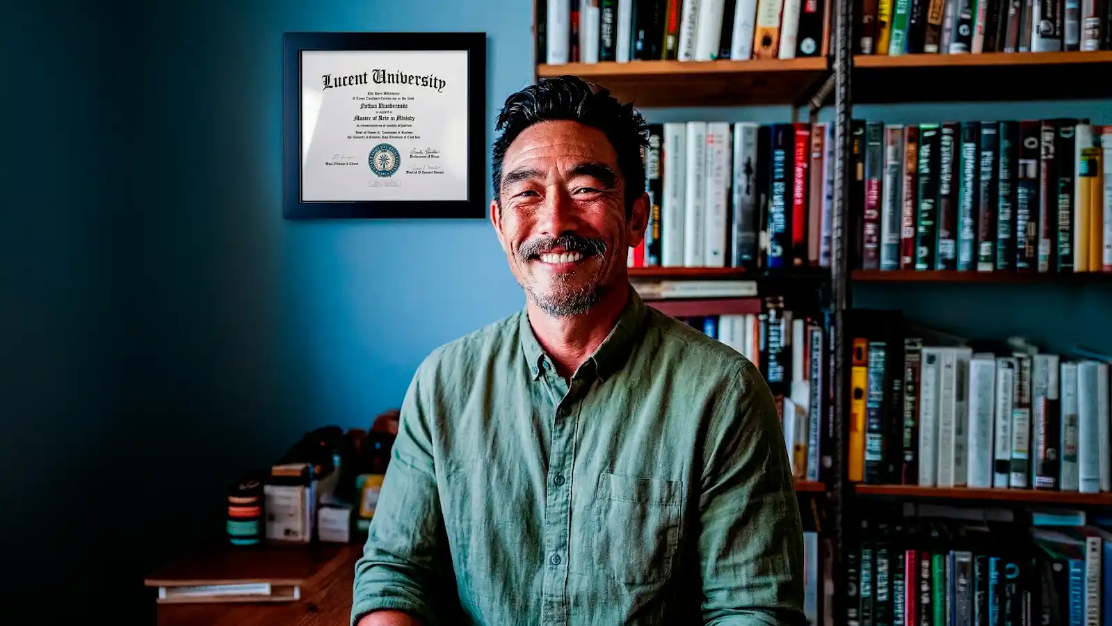 Advanced student exploring biblical studies for the Master in Divinity degree online